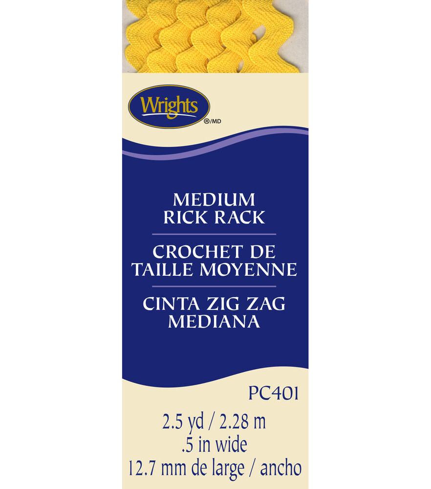 Wright's Rick Rack, Medium, Canary 117401086
