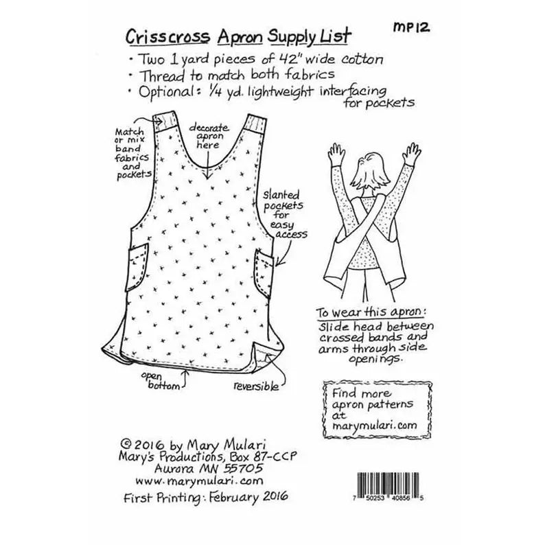 CrissCross Apron Pattern MP12