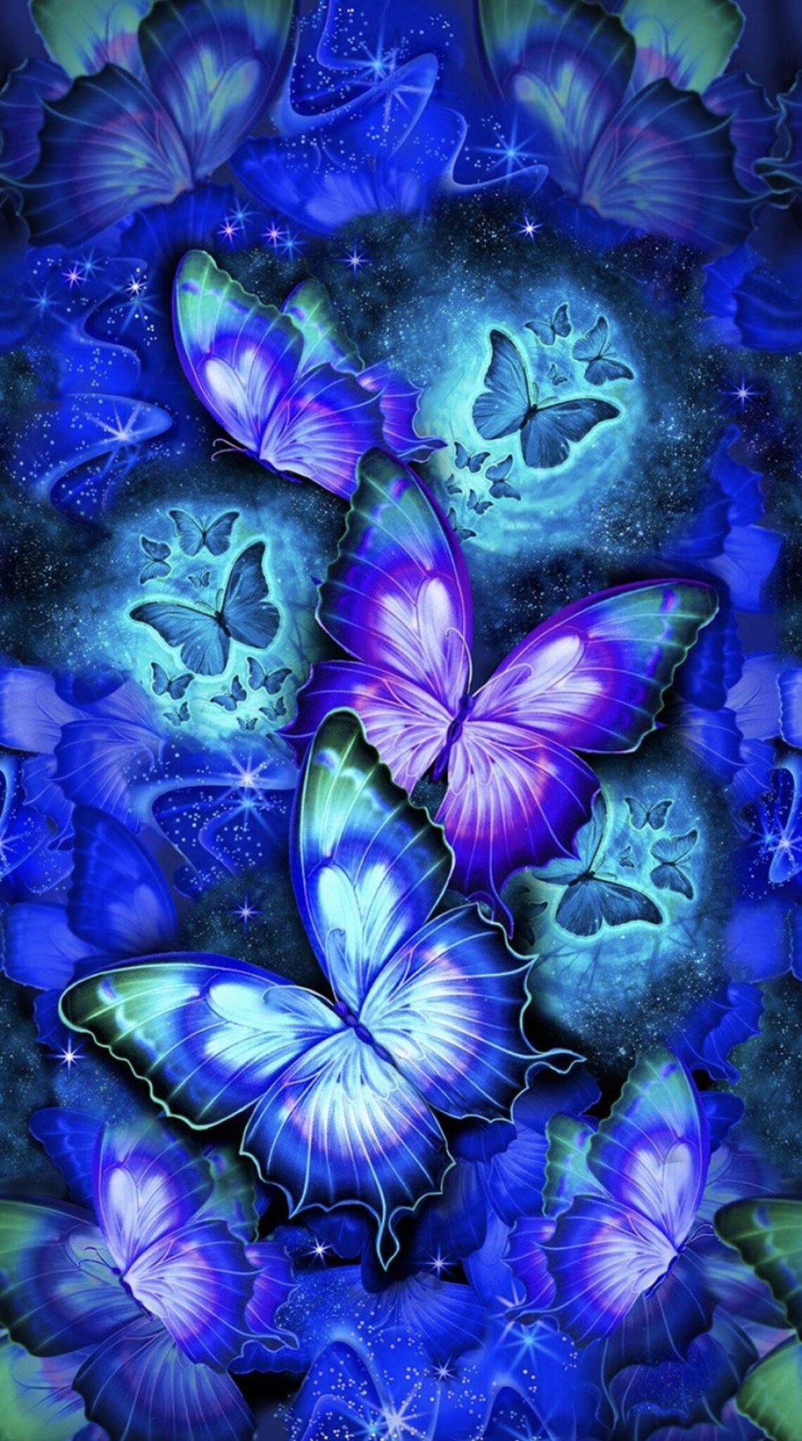 Timeless Treasures Midnight Sparkling Butterflies CD1834