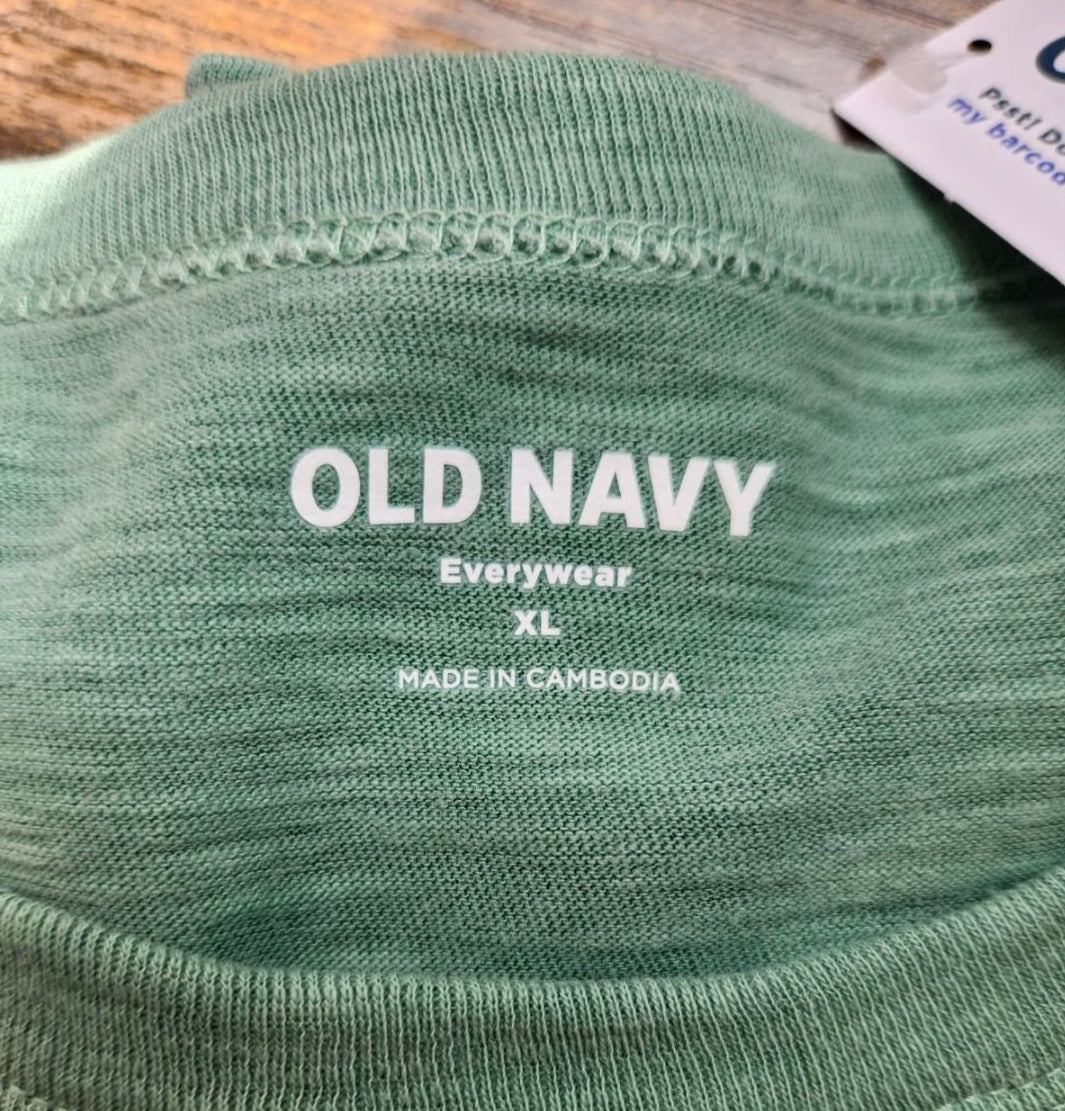 Tshirt, green, Crew neck, Sew With The Flow, XL TSH