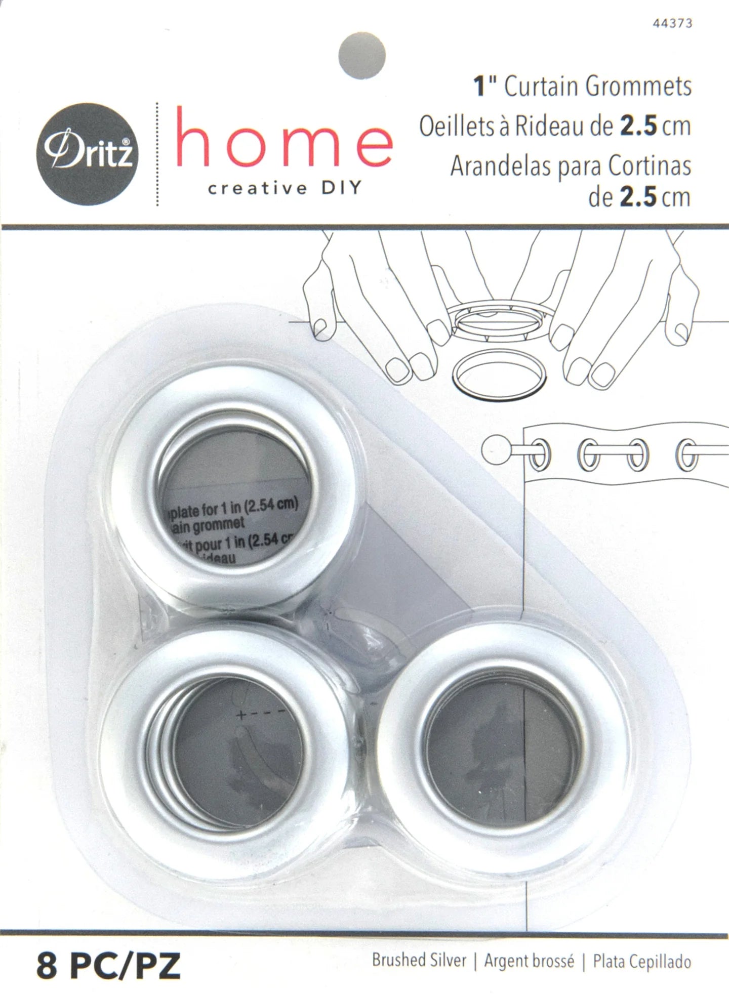 Dritz Curtain Grommets 1" Brushed Silver 44373