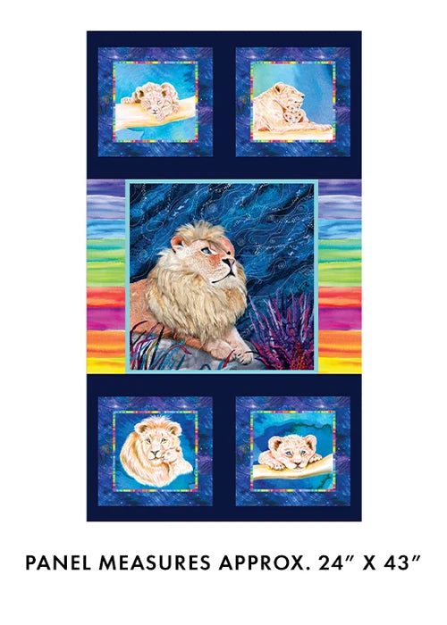 Benartex Starlight Safari- Star Lion Panel 16036-99