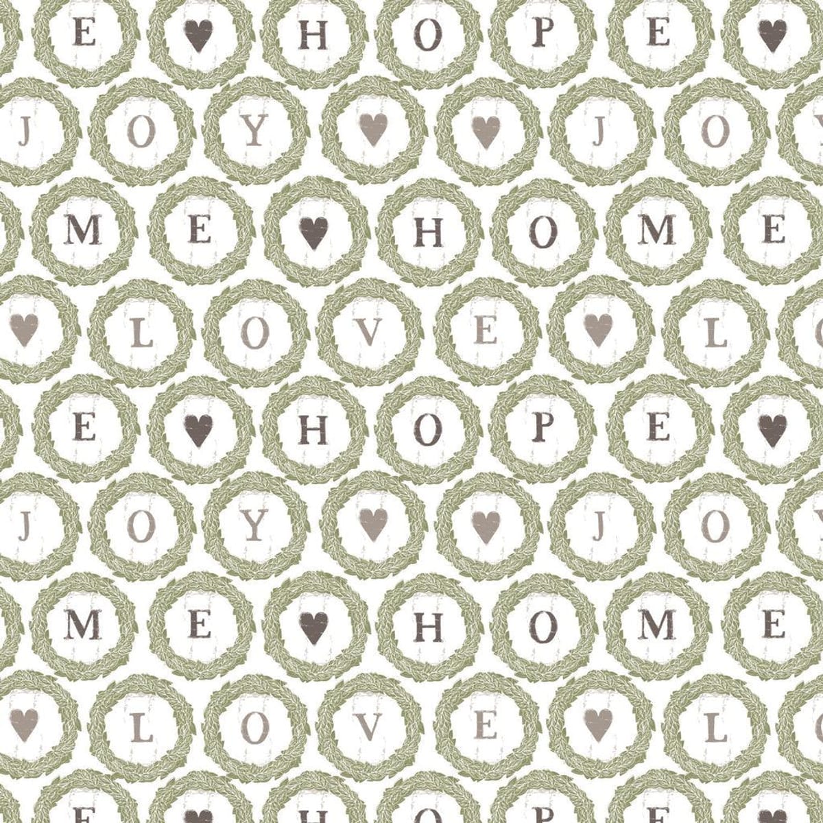 Camelot Fabrics Love Wreath on White