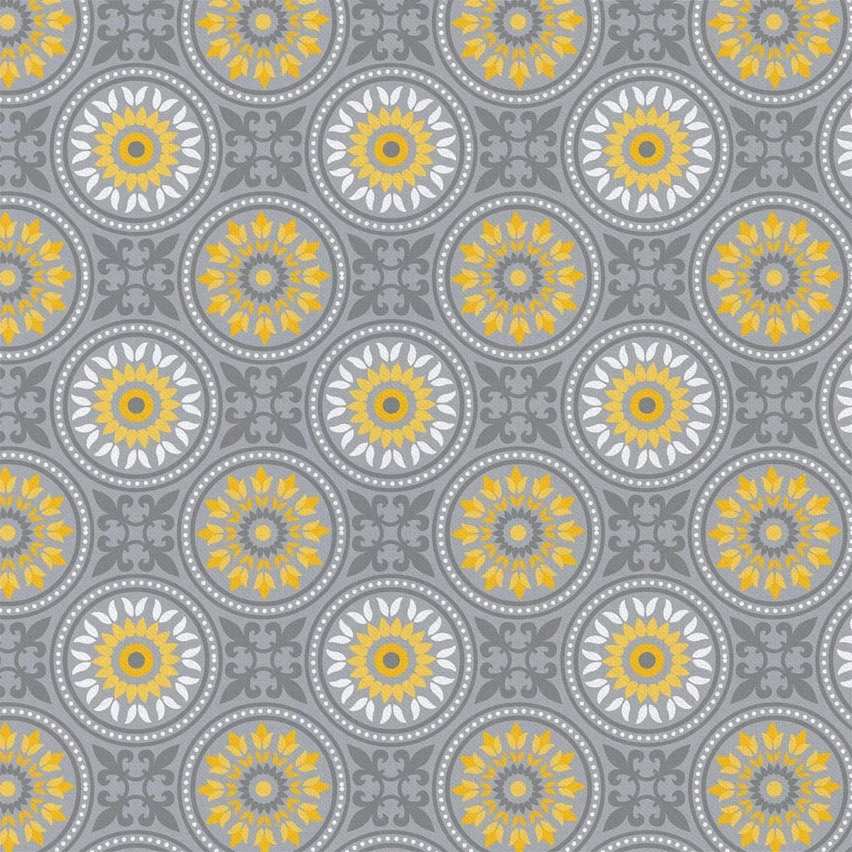 Camelot Fabrics Yellow Matters Mosaic in Gray