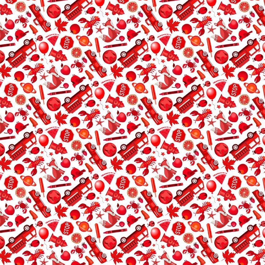 Timeless Treasures Spy Objects Mini Red CD2627-Red