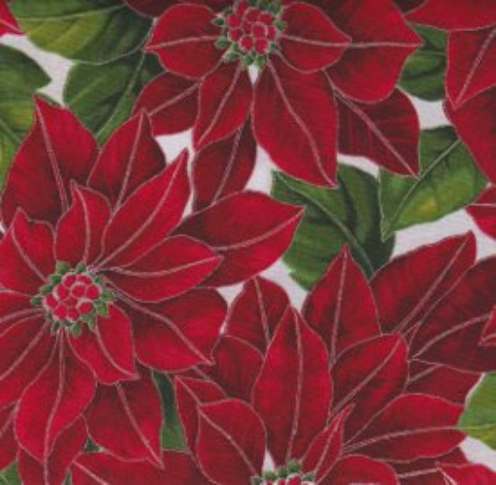 Hoffman Poinsettia Song Q7634-113S Frost/Silver