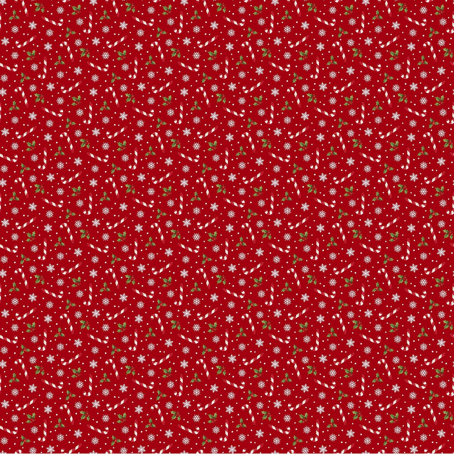 Northcott Santa's Tree Farm Red Candy Cane Toss 24734-24