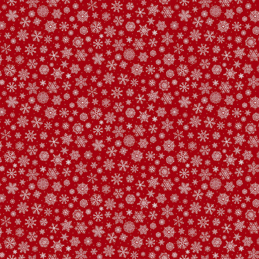 Northcott Santa's Tree Farm Red Large Snowflake 24736-24