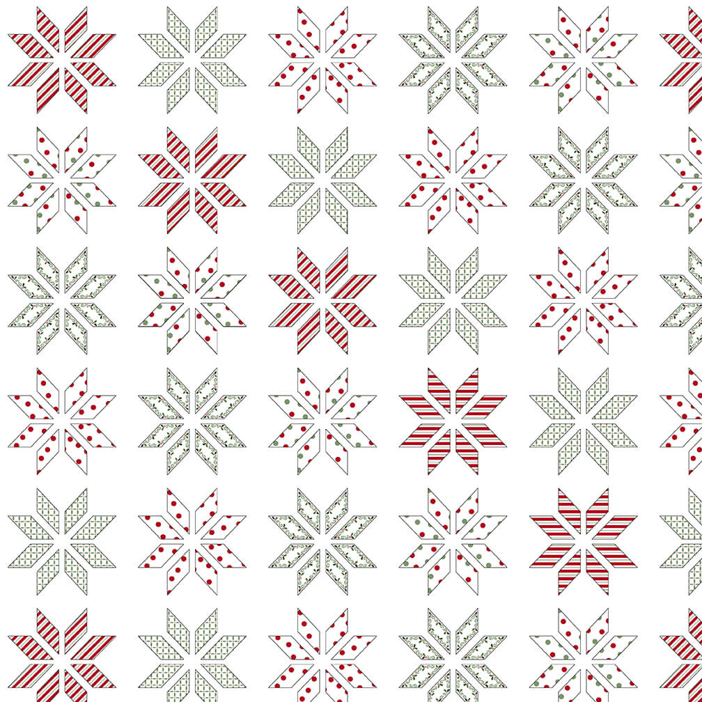Henry Glass Holly Hill Christmas Lemoyne Star 2479-18 White