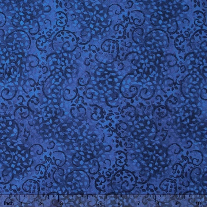 Wilmington Prints Essentials Leafy Scroll Royal Navy 26035-446