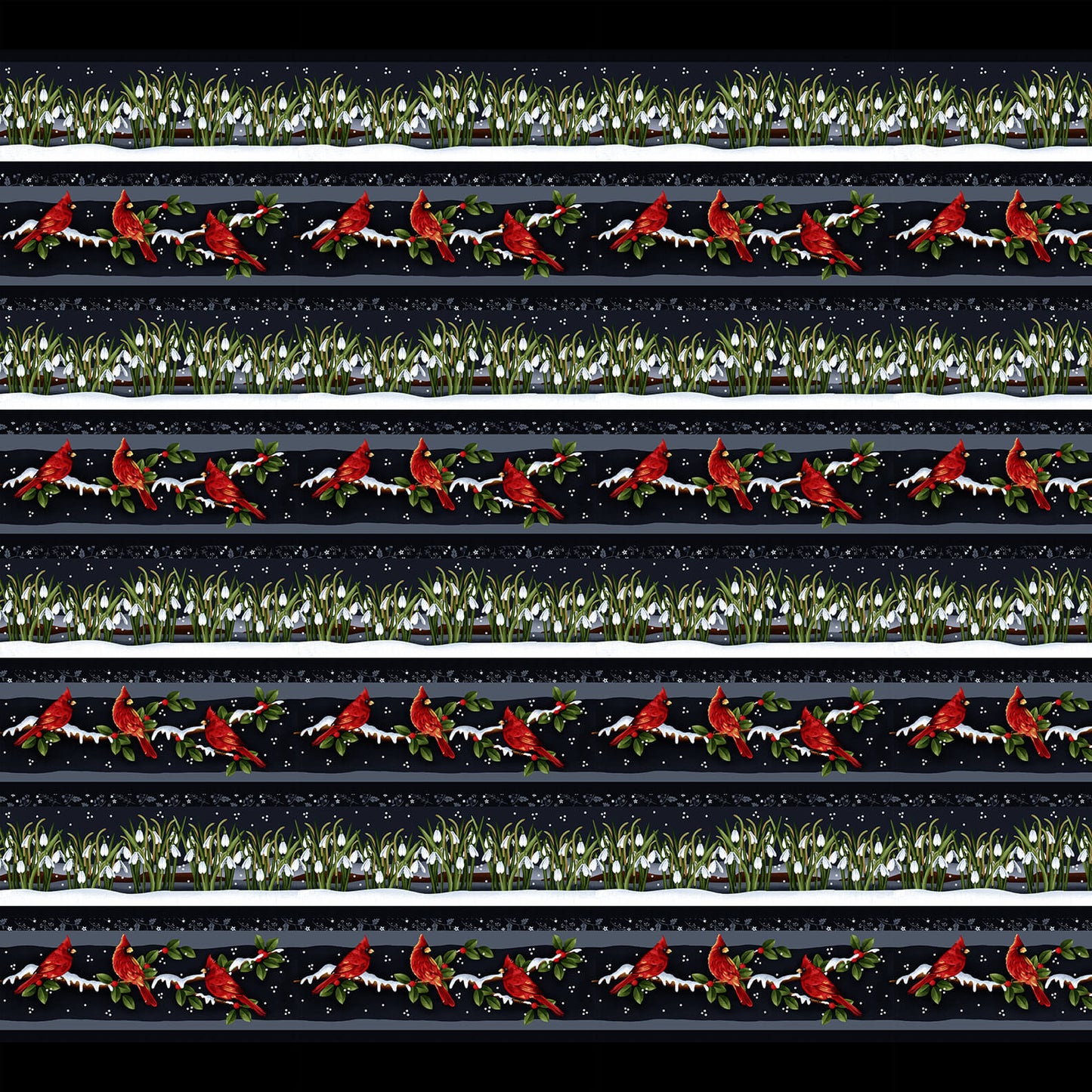Henry Glass Frozen in Time 2706-99 Black Border Stripe