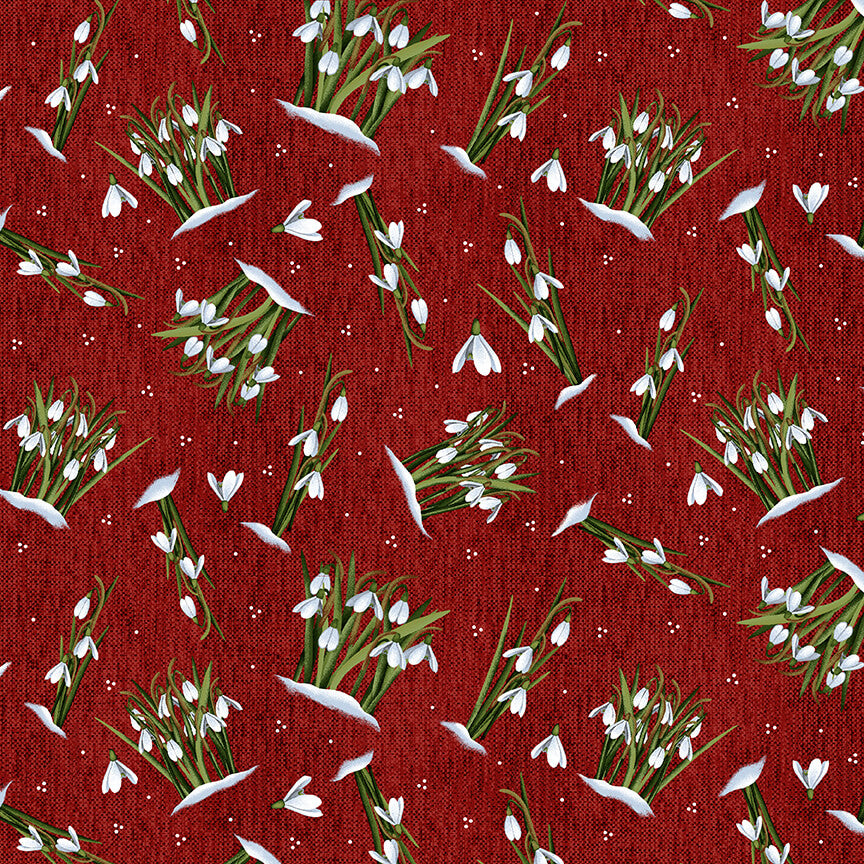 Henry Glass Frozen in Time 2707-88 Red Snow Drops