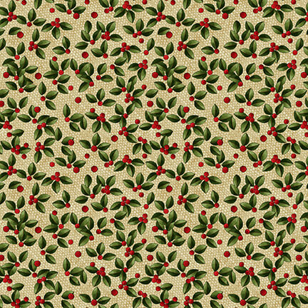 Henry Glass Frozen in Time 2711-33 Cream Holly