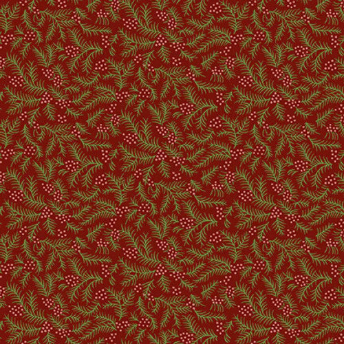 Henry Glass Winter Joy Sprigs Red 2861-88