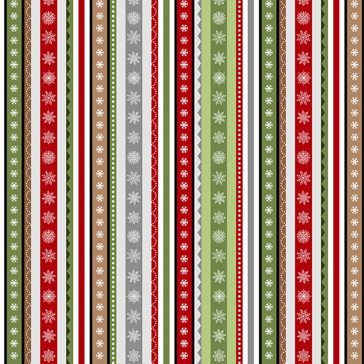 Henry Glass Holiday Happy Place Vertical Stripe 291-86 Multi