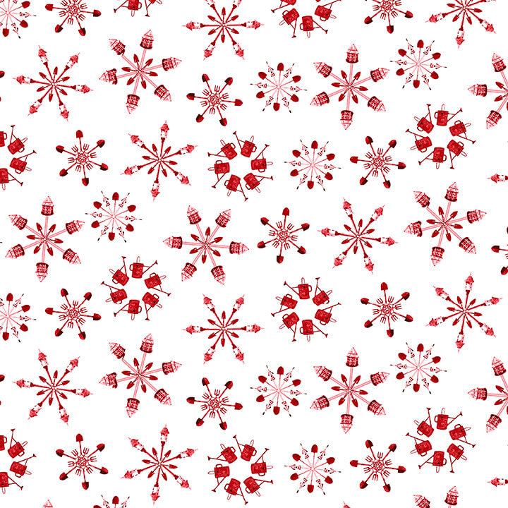 Henry Glass Holiday Happy Place Large Snowflake 294-8* White/Red