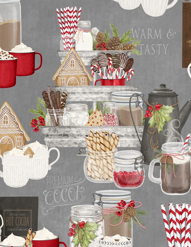 Wilmington Prints Hot Cocoa Bar Scenic Gray 3017-27597-923