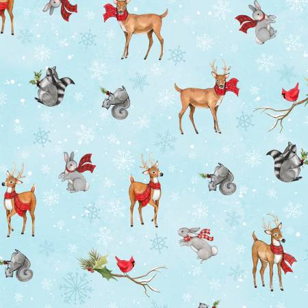 Wilmington Prints Nose to Nose 39684-492 Animals Toss Blue