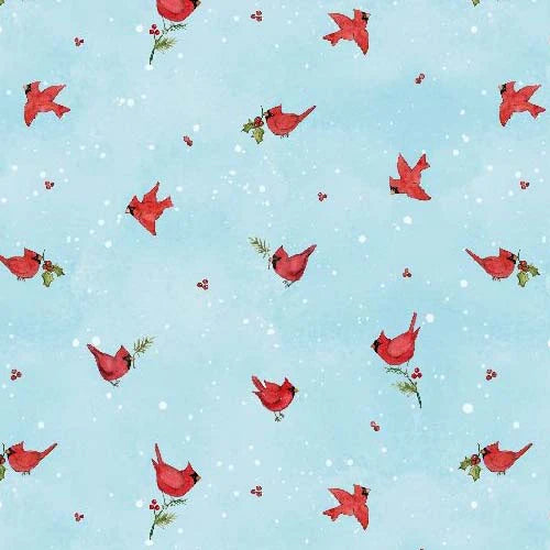 Wilmington Prints Nose to Nose 39685-437 Mini Cardinal Toss Blue