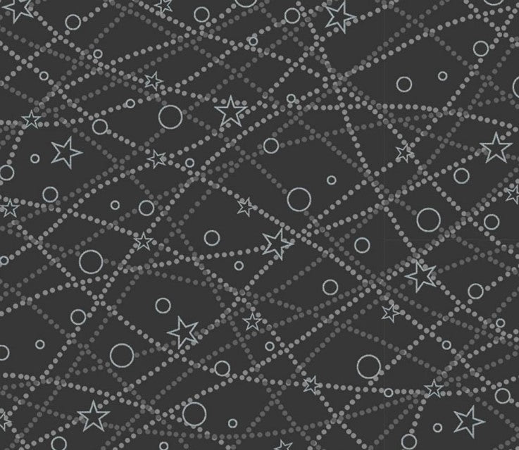 Stof Fabrics It's Snowflake Constellations - DARK GREY/SILVER 4597M-016
