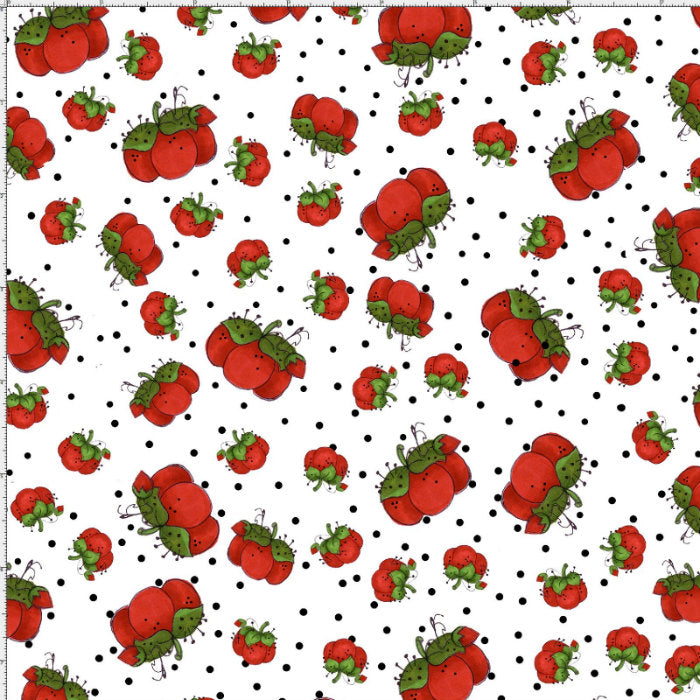 Loralie Designs Sew Curious Pin Dots White LOD691-984