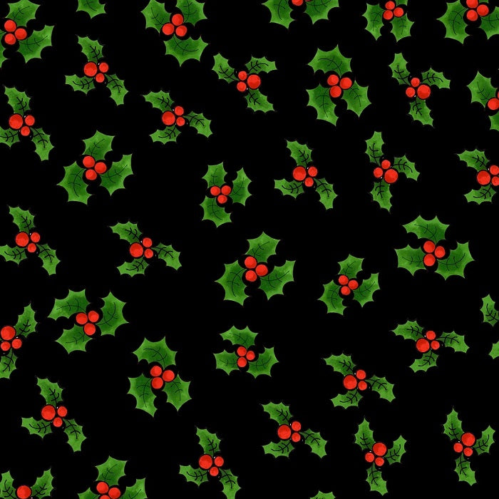 Loralie Designs Snow Ladies Lotsa Holly Black LOD692-406