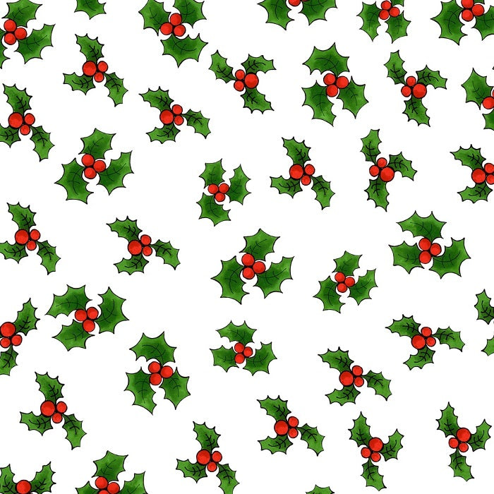 Loralie Designs Snow Ladies Lotsa Holly White LOD692-407