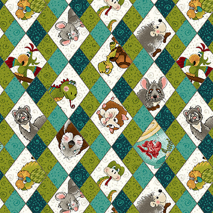 Henry Glass Rescued and Loved Argyle 9397-76 Teal