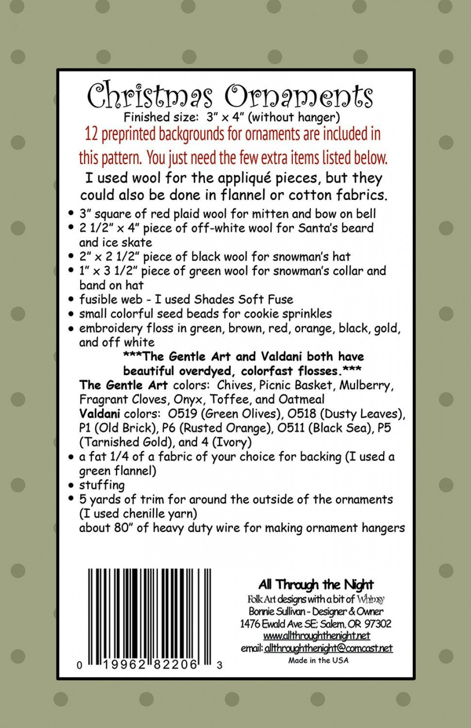 Christmas Ornaments Pattern ATN1717