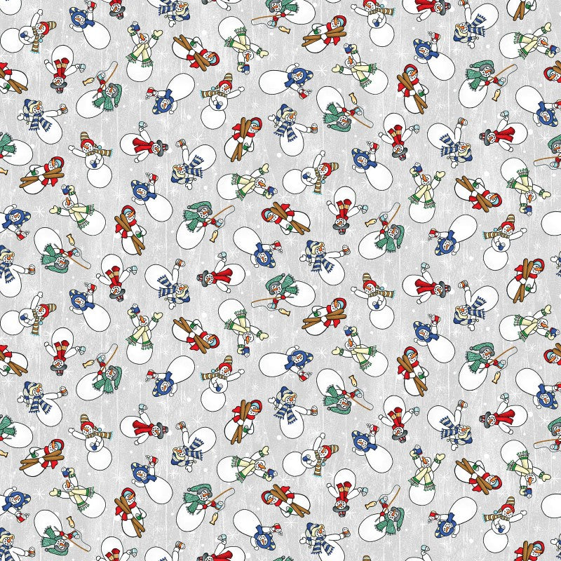 Benartex Jolly Lane Snowmen Gray BEN13581-08