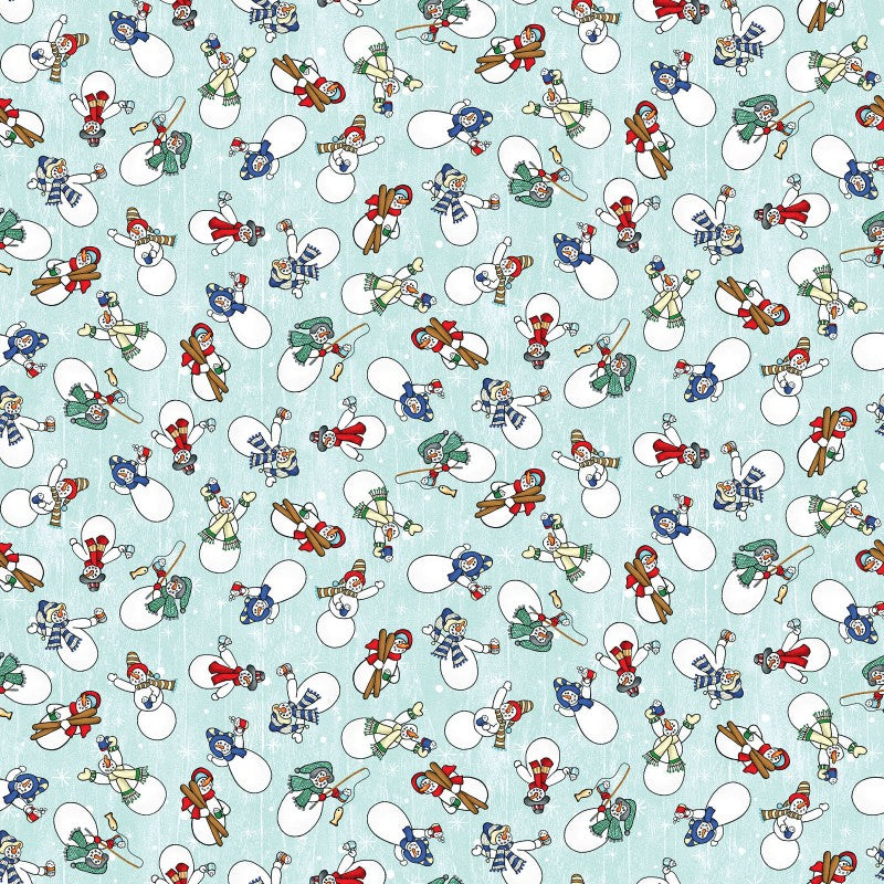 Benartex Jolly Lane Snowmen Aqua Dream BEN13581-24