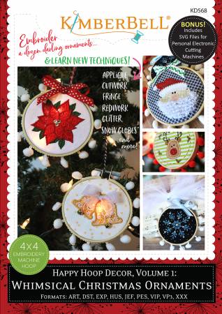 Kimberbell Happy Hoop Decor Whimsical Christmas Ornaments KD568 Vol.1