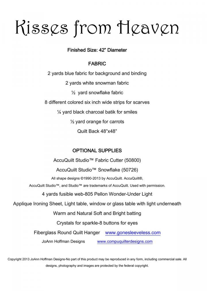 Kisses From Heaven Pattern PST103