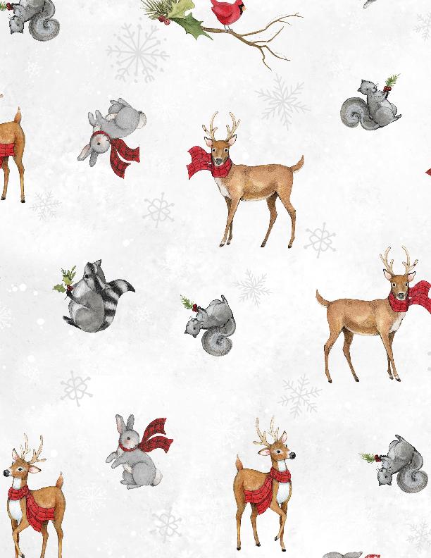 Wilmington Prints Nose to Nose 39684-192 Animals Toss White