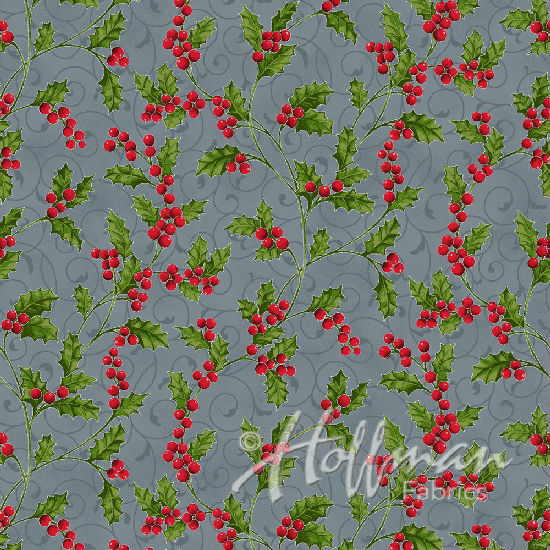 Hoffman Poinsettia Song Q7639-147S Storm/Silver