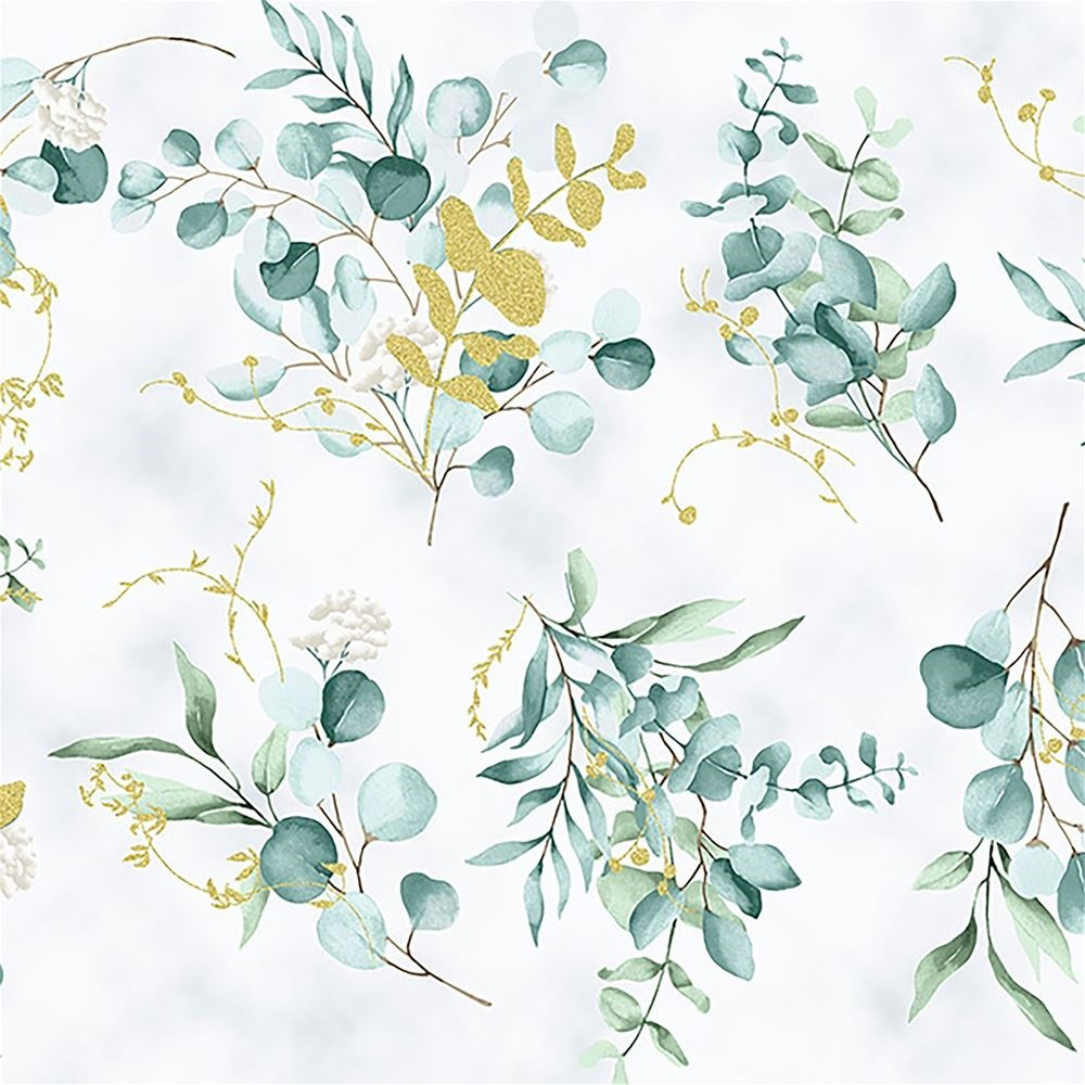 Hoffman Home Sweet Home T7757-436G Eucalyptus/Gold