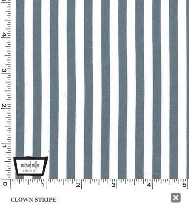 Michael Miller Clown Stripe Gray CX3584-GRAY-D
