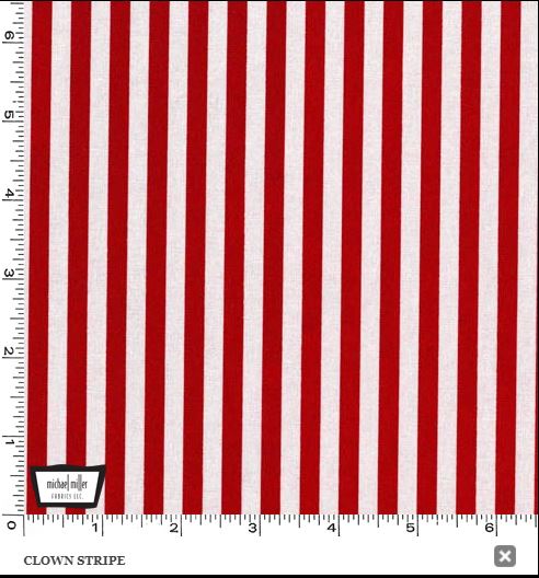 Michael Miller Clown Stripe Red CX3584-Redx-D