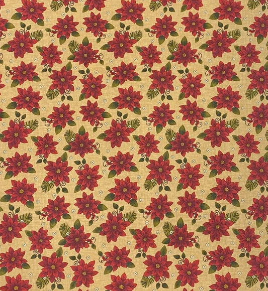 Benartex Winterberry Poinsettia Honey 9642-30