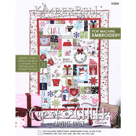 Cup of Cheer Advent Quilt Kit Machine Embroidery KD812