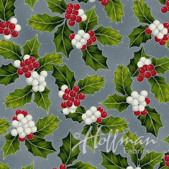 Hoffman Poinsettia Song Q7638-147S Storm/Silver