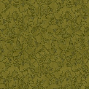 Benartex Winterberry Scroll Green 9645-44