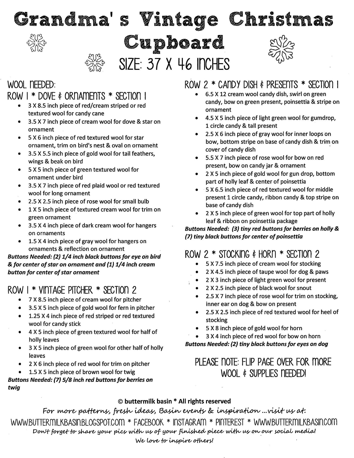 Grandma's Vintage Christmas Cupboard Pattern BMB1466