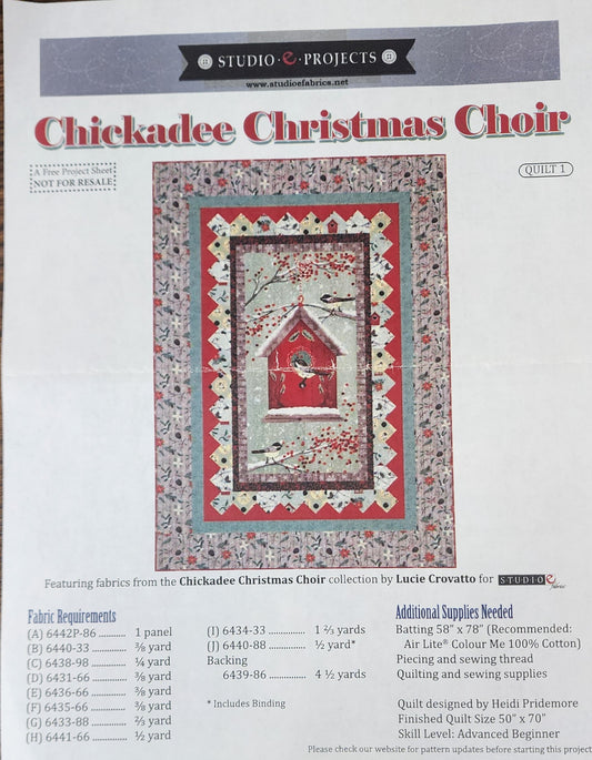Chickadee Christmas Choir Quilt Kit SECCKIT