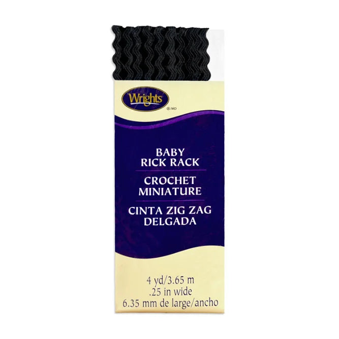Wright's Rick Rack, Baby, Black 117400031