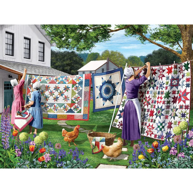 Quilts in the Backyard 500 piece puzzle SUN42077