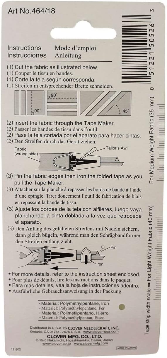 Bias Tape maker 3/4 Inch, Black 464-18