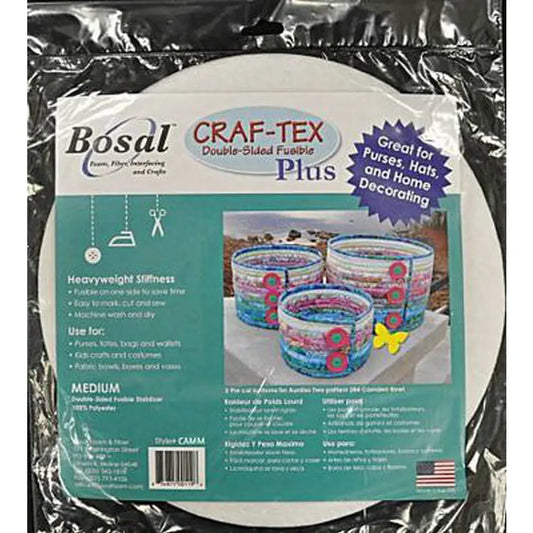 Bosal Craft-Tex Double Sided Fusible Plus (Round, Medium, 10.5") CAMM