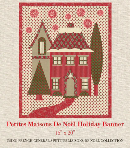 Petites Maison de Noel Holiday Banner Pattern FGPMN06