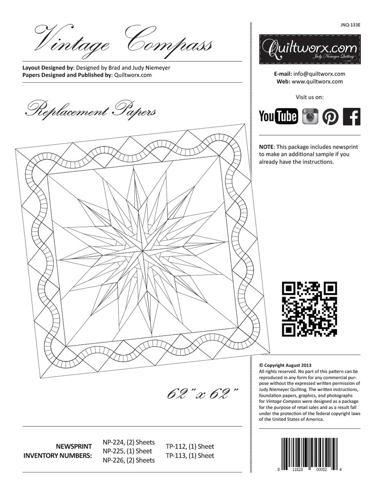 Vintage Compass Replacement Papers JNQ133E